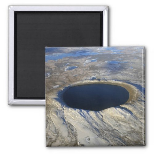 Aerial Pingualuit Crater Quebec Canada Magnet