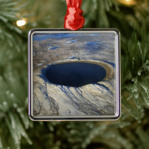 Aerial Pingualuit Crater Quebec Canada Metal Ornament