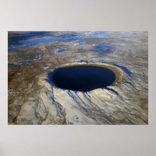 Aerial Pingualuit Crater Quebec Canada Poster