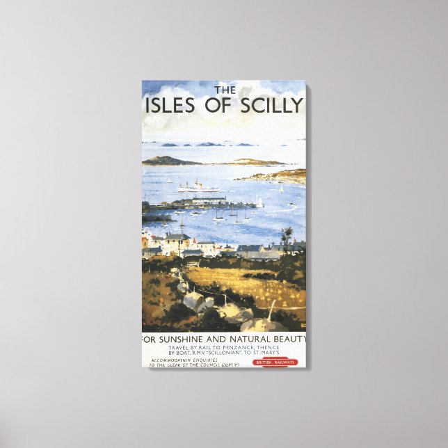 Aerial Scene of Town and Dock Railway Poster Canvas Print (Front)