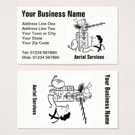 Aerial Services Cartoon Business Card