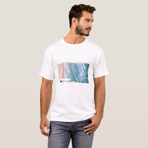 Aerial Shoreline Waves _ Natures Embrace T_Shirt