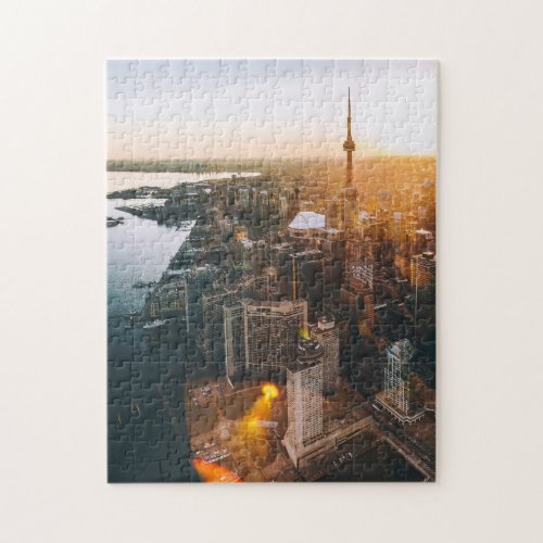 Aerial Shot Of Downtown Toronto Ontario  Canada Jigsaw Puzzle