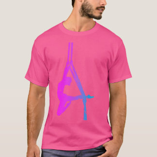 Aerial Silk Dancer On Left Chest Aerialist T-Shirt