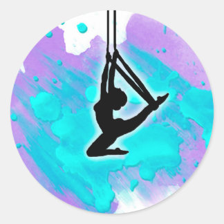 Aerial Silk Girl on Funky Watercolor Sticker