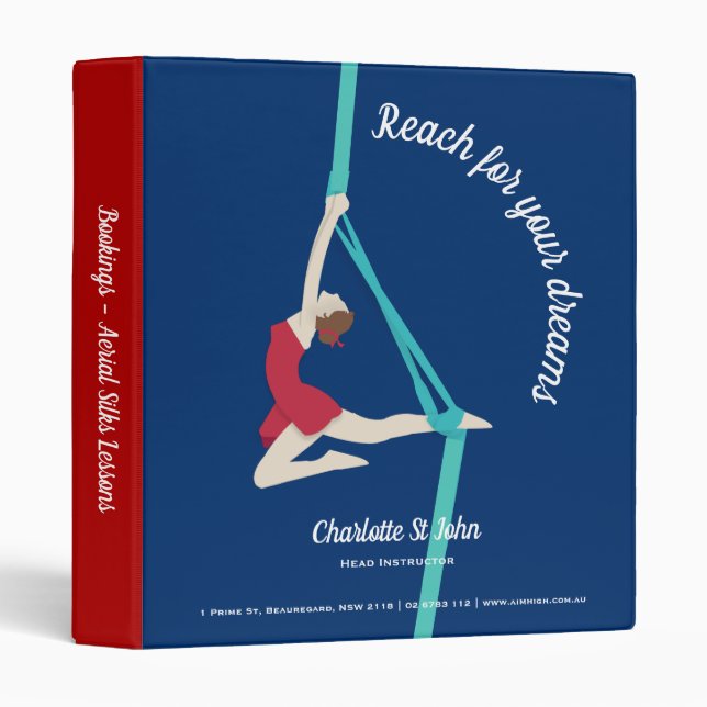 Aerial Silks 3 Ring Binder (Front/Spine)