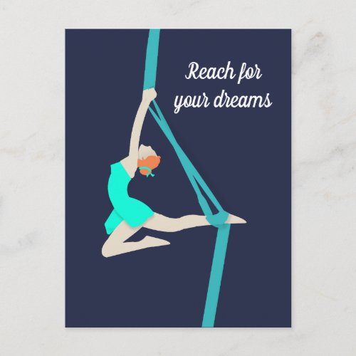 Aerial Silks _ Blue Postcard