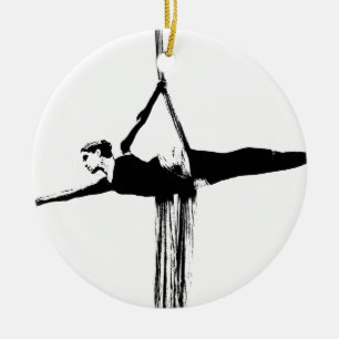Aerial Silks Dancer Ceramic Ornament
