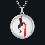 Aerial Silks Dancer Gemini Pose Silver Plated Necklace<br><div class="desc">Show off your love of aerial dance with this classic pose,  the gemini.</div>