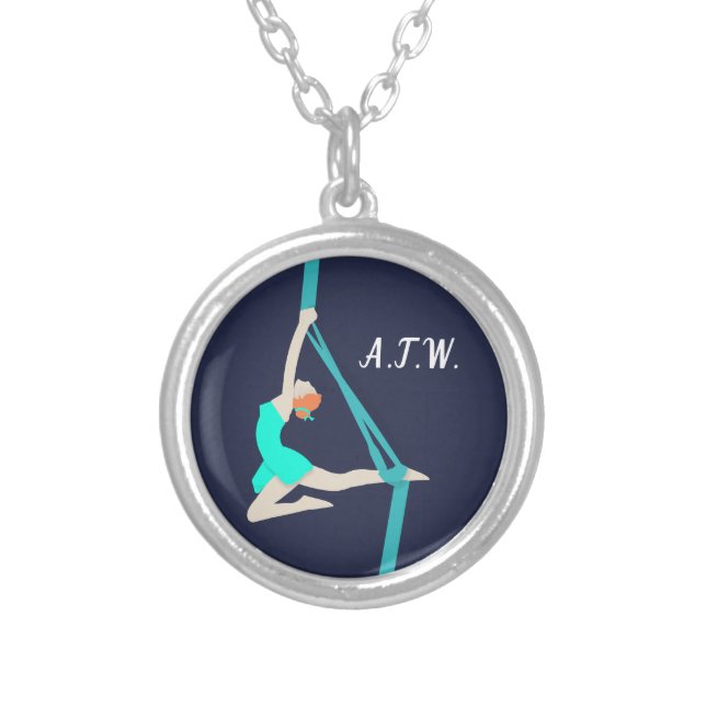 Aerial Silks Silver Plated Necklace (Front)