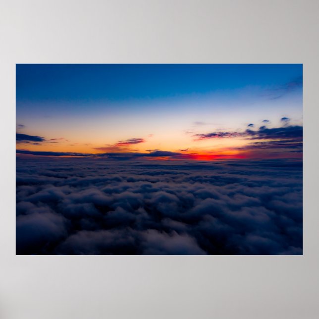 Aerial sunset view over the Blue Ridge Mountains f Poster (Front)