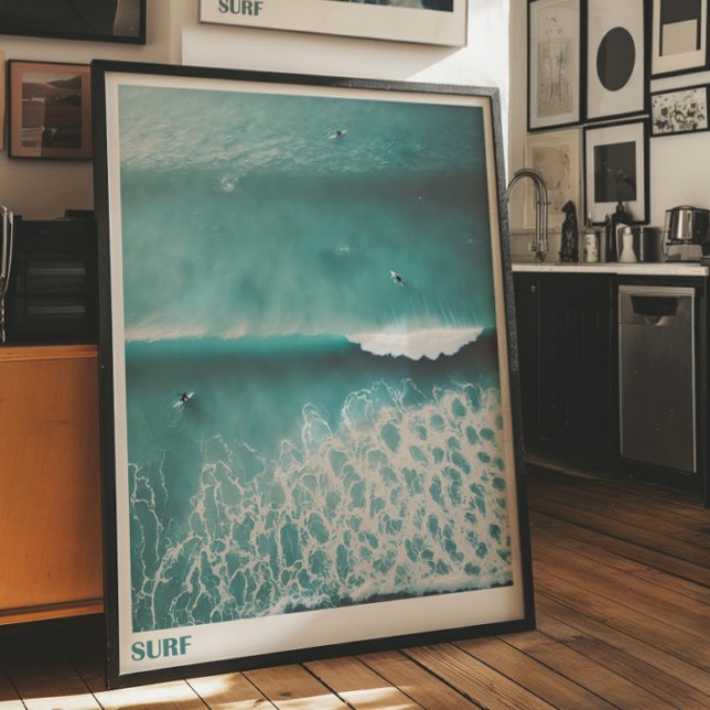 Aerial Surf Photography Ocean Wave Wall Poster  (Creator Uploaded)