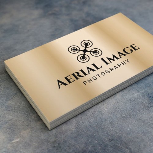 Aerial Video  Photography Drone Service Gold Business Card