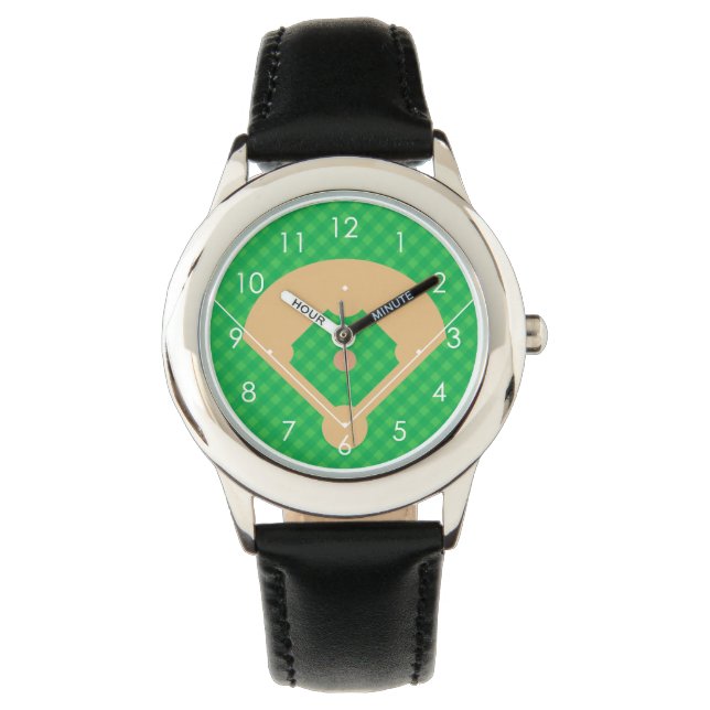 Aerial View Baseball Diamond Illustration Watch (Front)
