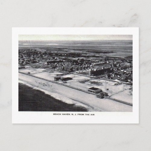 Aerial View Beach Haven NJ Vintage Postcard