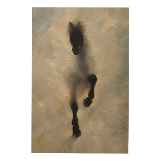 Aerial View Black Horse Oil Painting Wall Art