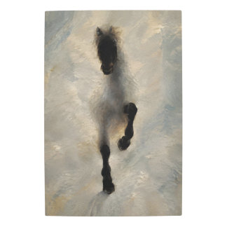 Aerial View Black Horse Oil Painting Wall Art