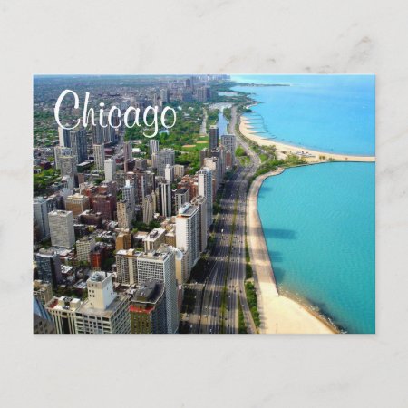 Aerial View Chicago Illinois Travel Post Card