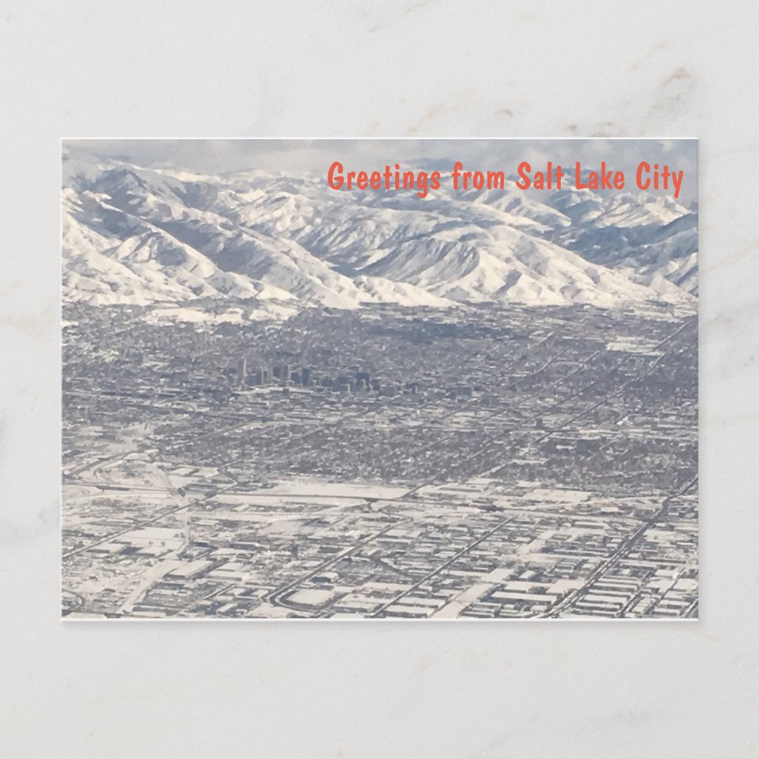 Aerial View Greetings from Salt Lake City Postcard Zazzle