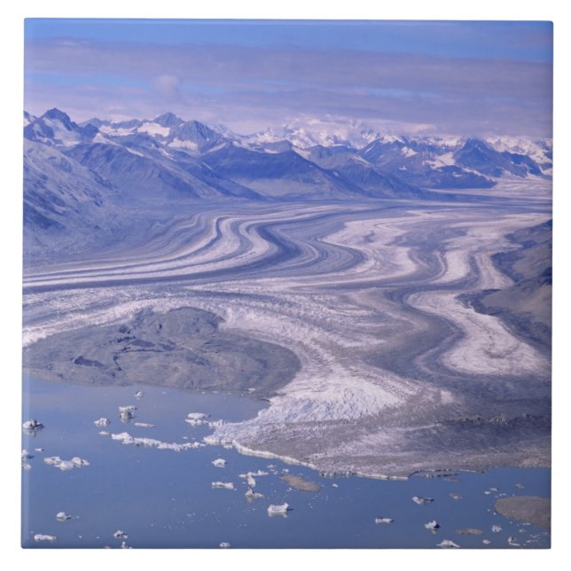 Aerial view Lowell Glacier, Kluane National Tile (Front)