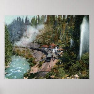 Aerial View of a Train Station Poster