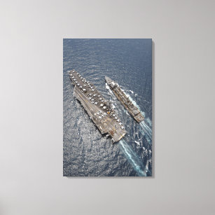 Aerial view of aircraft carrier USS Ronald Reag Canvas Print