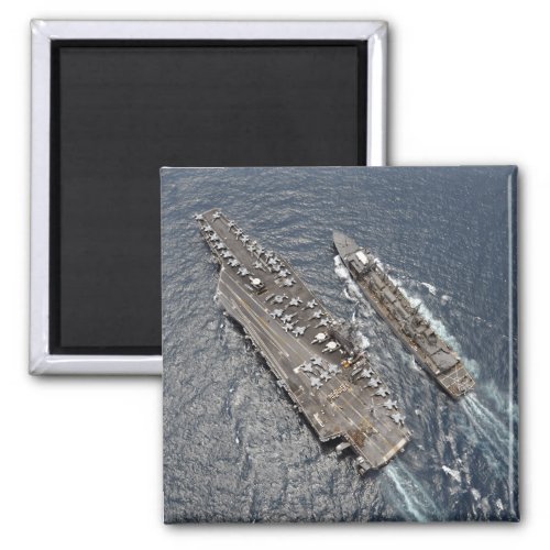 Aerial view of aircraft carrier USS Ronald Reag Magnet