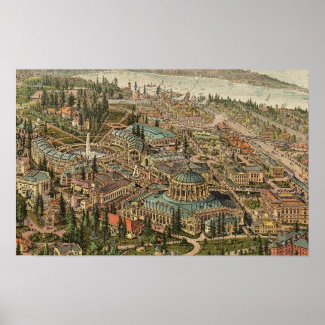 Aerial View of Alaska Yukon Pacific Expo Poster (Front)