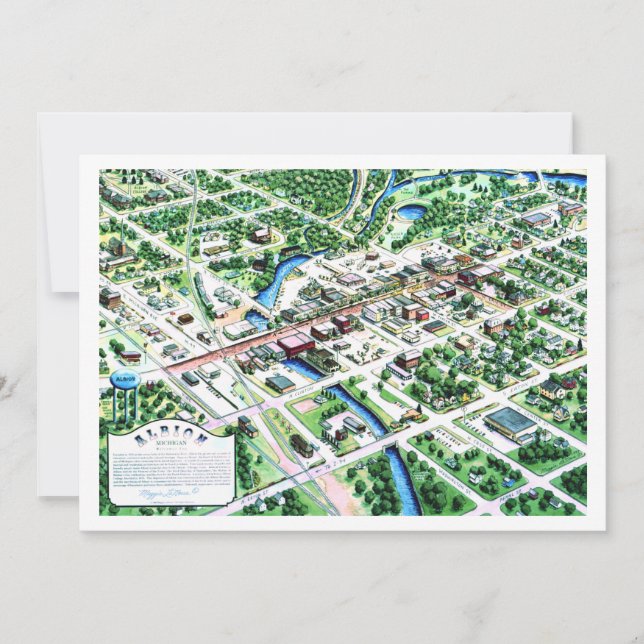 Aerial View of Albion Michigan 1993 (Front)