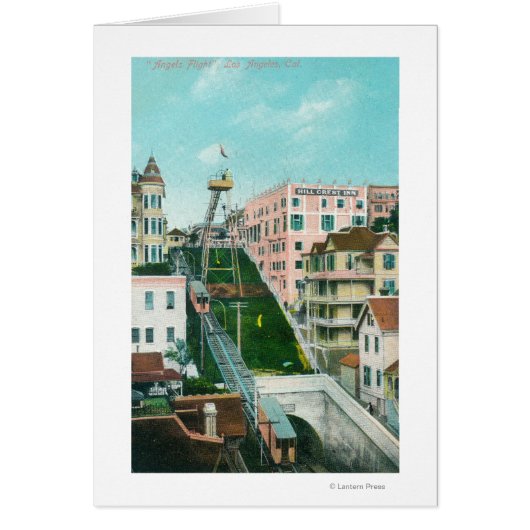 Aerial View of Angels Flight Trolley Cards (Front)