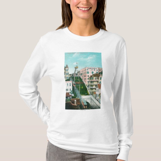 Aerial View of Angels Flight Trolley T-Shirt (Front)