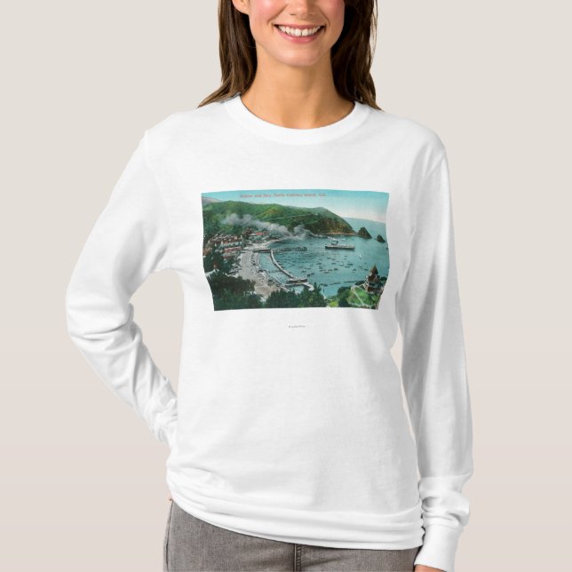Aerial View of Avalon and Bay T-Shirt (Front)