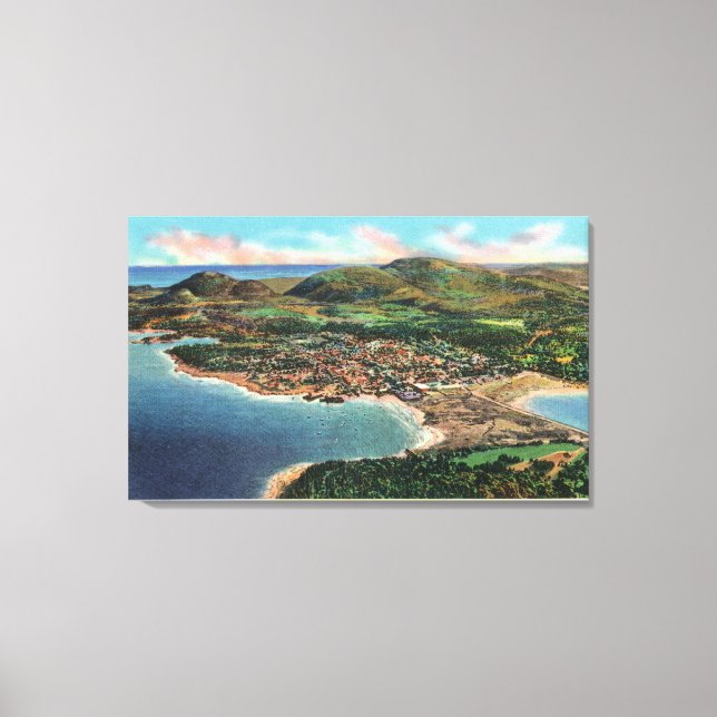Aerial View of Bar Harbor and Cadillac Canvas Print (Front)