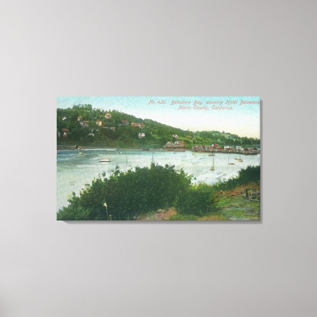 Aerial View of Belvedere Bay, Hotel Belvedere Canvas Print (Front)