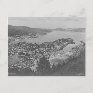 Aerial View of Bergen Vintage Postcard
