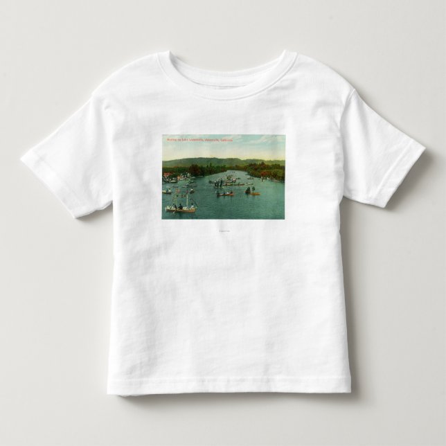 Aerial View of Boats on Lake Watsonville Toddler T-shirt (Front)