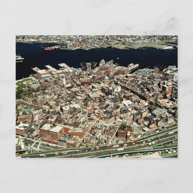 Aerial view of Boston, MA Postcard (Front)