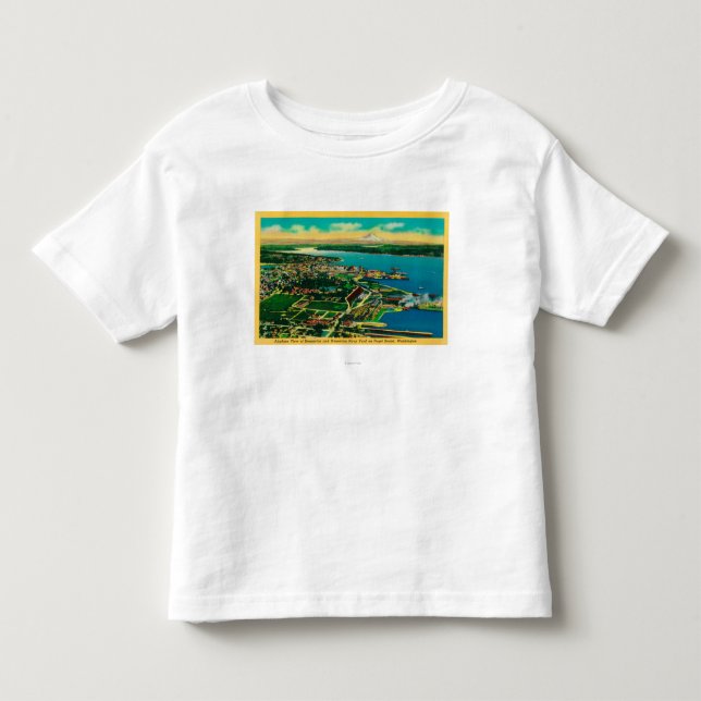 Aerial view of Bremerton and Bremerton Navy Yard Toddler T-shirt (Front)