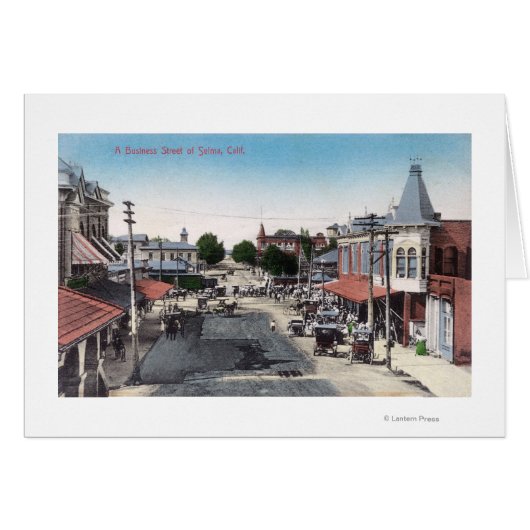 Aerial View of Business SectionSelma, CA Cards (Front Horizontal)