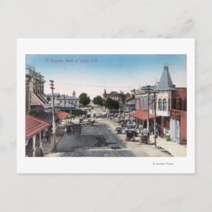 Aerial View of Business SectionSelma, CA Postcard