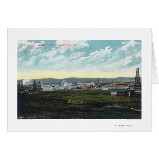 Aerial View of Camp 27 Oil FieldsCoalinga, CA Cards (Front Horizontal)