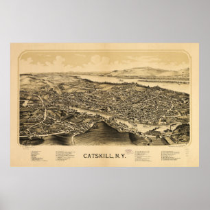 Aerial View of Catskill, New York (1889) Poster