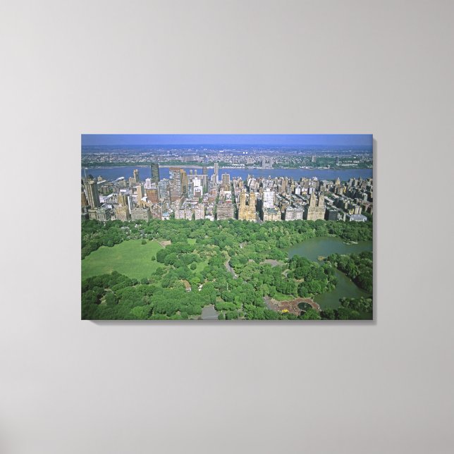 Aerial view of Central Park and the west side Canvas Print (Front)