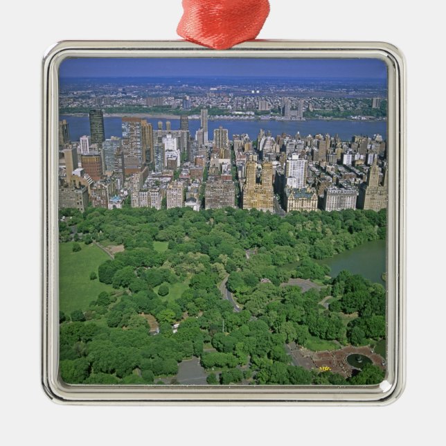 Aerial view of Central Park and the west side Metal Ornament (Front)