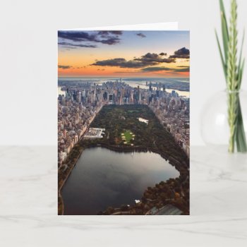Aerial View Of Central Park At Sunset Card by iconicnewyork at Zazzle