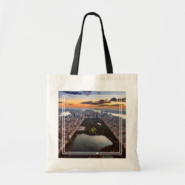 Aerial View of Central Park at Sunset Tote Bag (Front)