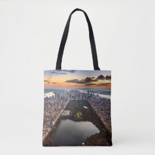 Aerial View of Central Park at Sunset Tote Bag