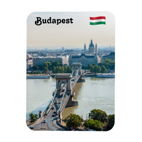 Aerial view of Chain Bridge _ Budapest Hungary Magnet