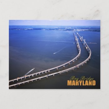Aerial View Of Chesapeake Bay Bridge  Maryland Postcard by HTMimages at Zazzle