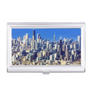 Aerial view of Chicago Downtown with Lake Business Card Case